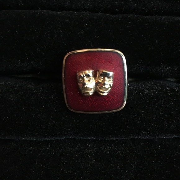 VTG Comedy and Tragedy Tie Bar and Cuff Link Set - Picture 3 of 10